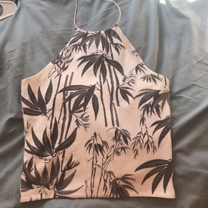 High neck tropical top